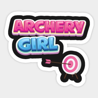 Archery Girl - Target Pink and Blue Gift print Sticker